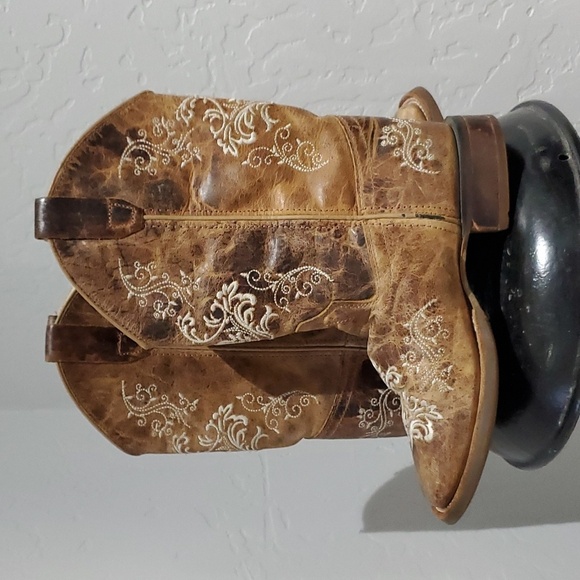 OLD WEST YOUTH KIDS WESTERN BOOTS SIZE 3 - Picture 4 of 14